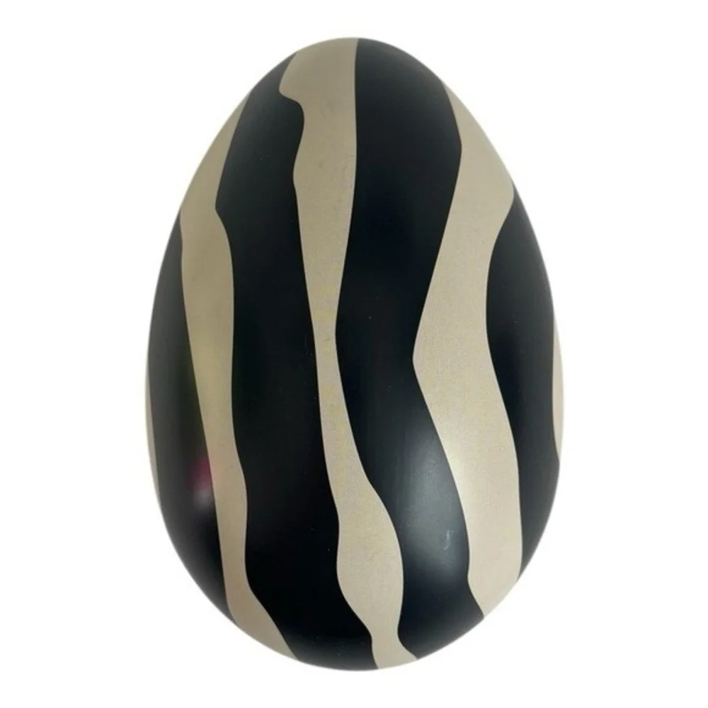 GAVA Fillable Tin Easter Egg Zebra Pattern 4.5